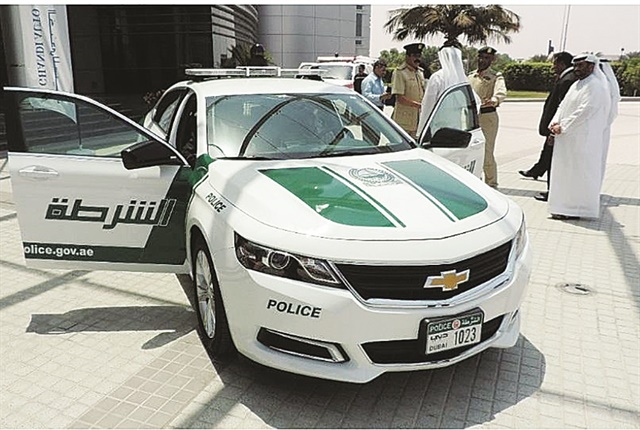 <p><em>&nbsp;The Dubai police vehicles are painted with a white and dark green color scheme, with all blue emergency lights.&nbsp;The Dubai police force purchases Chevrolet, Toyota, Mazda, and Nissan models used for general duties and patrol vehicles. Photo: GM</em></p>